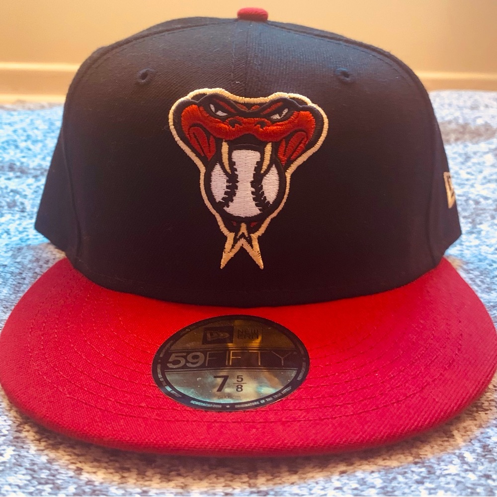 Men's New Era Black/Red Arizona Diamondbacks 59FIFTY Fitted Hat - SIZE 7 5/8